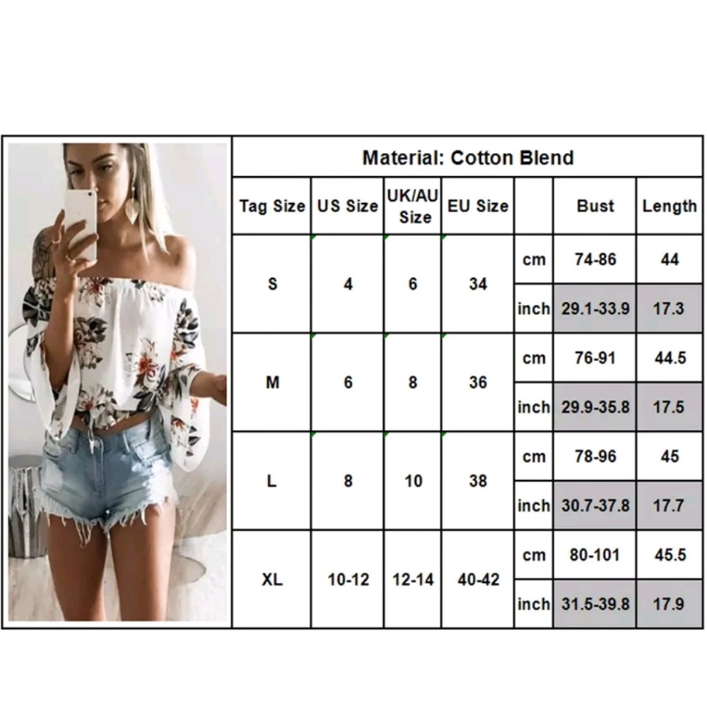 Womens Off Shoulder Casual Summer Crop Top - Picture 4 of 7
